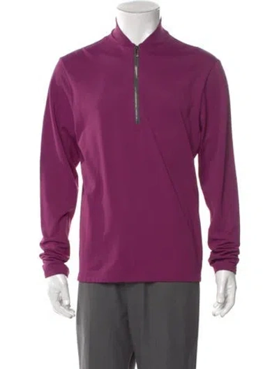Pre-owned Greyson Mock Neck Long Sleeve Polo Sweater In Purple