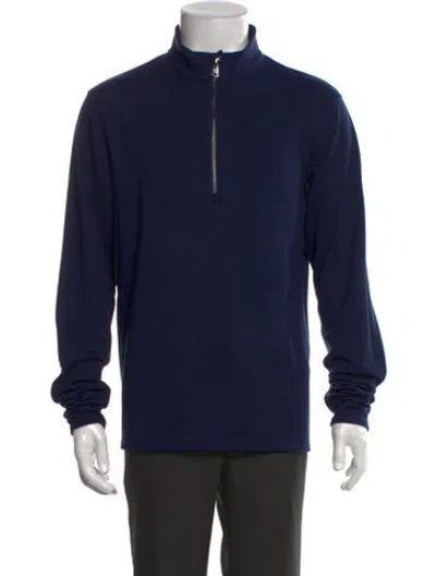 Pre-owned Greyson Mock Neck Long Sleeve Pullover In Blue
