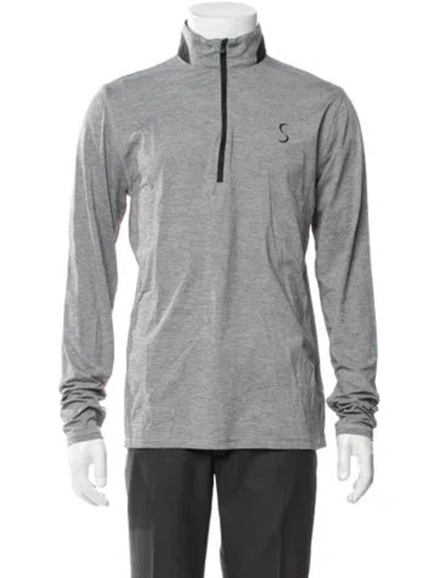 Pre-owned Greyson Mock Neck Long Sleeve Pullover In Gray