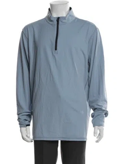 Pre-owned Greyson Mock Neck Long Sleeve Sweatshirt In Blue