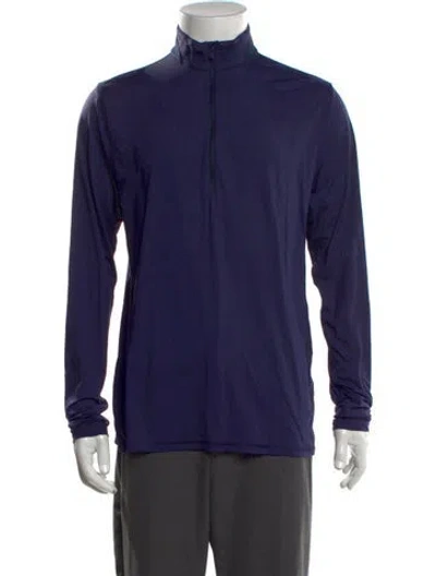 Pre-owned Greyson Mock Neck Long Sleeve Sweatshirt In Blue