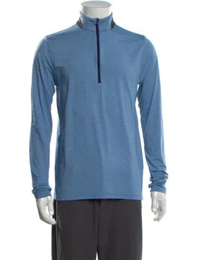 Pre-owned Greyson Mock Neck Long Sleeve Sweatshirt In Blue