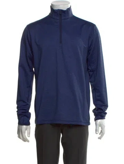 Pre-owned Greyson Mock Neck Long Sleeve Sweatshirt In Blue