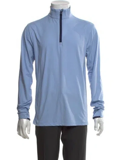 Pre-owned Greyson Mock Neck Long Sleeve Sweatshirt In Blue