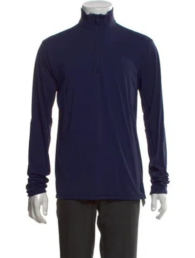 Pre-owned Greyson Mock Neck Long Sleeve Sweatshirt In Blue