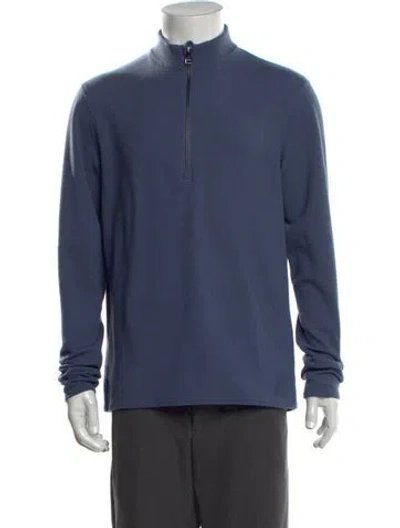 Pre-owned Greyson Mock Neck Long Sleeve Sweatshirt In Blue