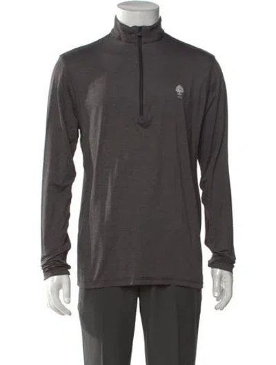 Pre-owned Greyson Mock Neck Long Sleeve Sweatshirt In Grey