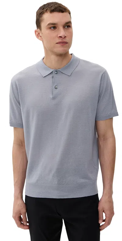Greyson Napeague Sweater Polo Light Grey Heather In Gray