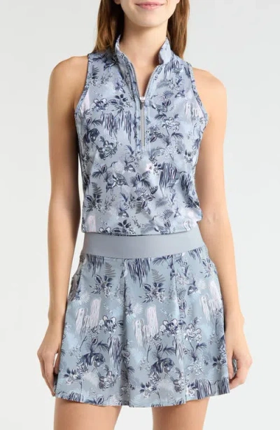 Greyson Night Lurk Sleeveless Half Zip Top In Blue