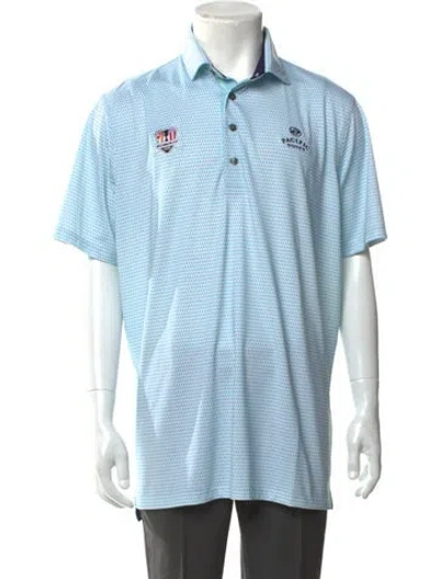 Pre-owned Greyson Patterned Collar Polo Shirt In Blue