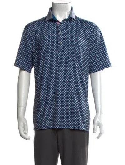 Pre-owned Greyson Patterned Collar Polo Shirt In Blue
