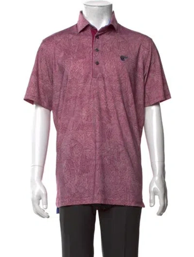 Pre-owned Greyson Patterned Collar Polo Shirt In Burgundy