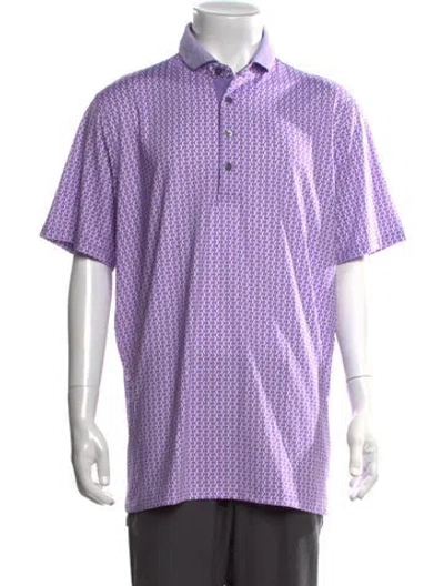 Pre-owned Greyson Patterned Collar Polo Shirt In Purple