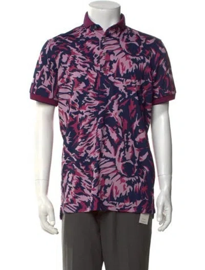 Pre-owned Greyson Patterned Collar Polo Shirt In Purple
