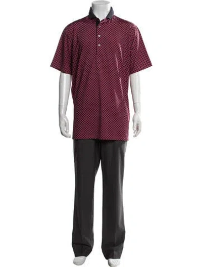 Pre-owned Greyson Patterned Collar Polo Shirt In Red