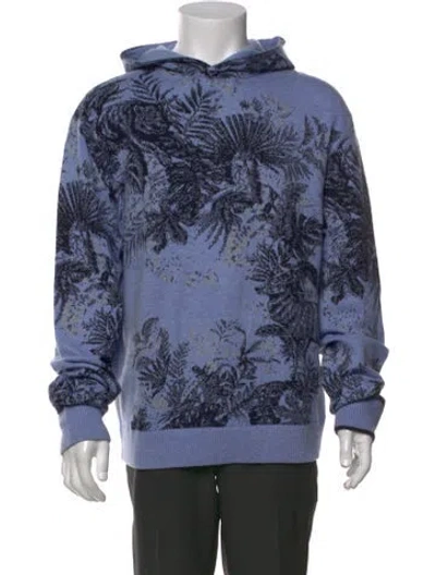 Pre-owned Greyson Patterned Crew Neck Pullover In Blue