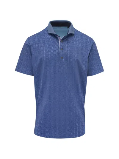 Greyson Patterned Polo Shirt In Blue