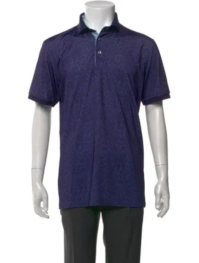 Pre-owned Greyson Patterned Short Sleeve In Blue