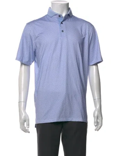 Pre-owned Greyson Patterned Short Sleeve In Blue