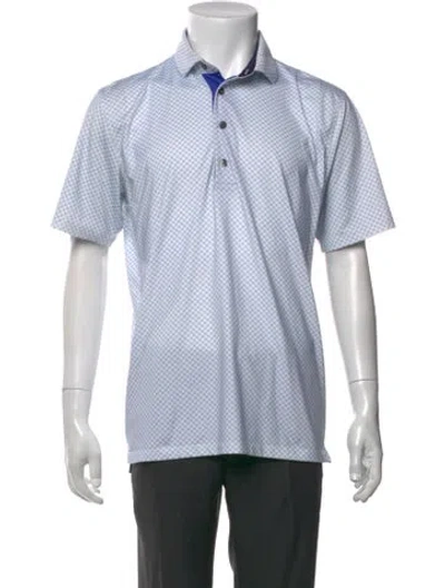 Pre-owned Greyson Patterned Short Sleeve Shirt In Blue