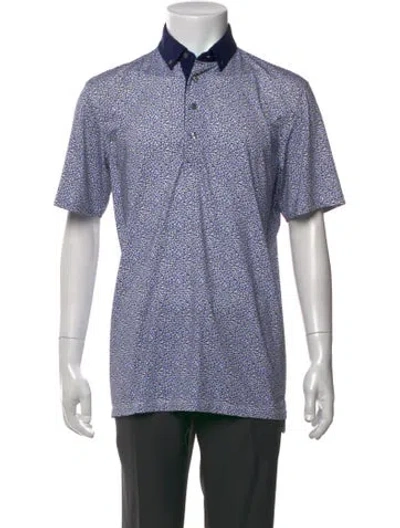 Pre-owned Greyson Patterned Short Sleeve Shirt In Blue