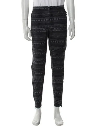 Pre-owned Greyson Plaid Print Joggers In Black