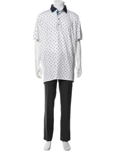 Pre-owned Greyson Polka Dot Print Short Sleeve Shirt W/ Tags In Neutral