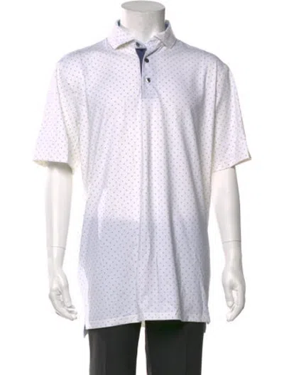 Pre-owned Greyson Polka Dot Print Short Sleeve Shirt W/ Tags In White
