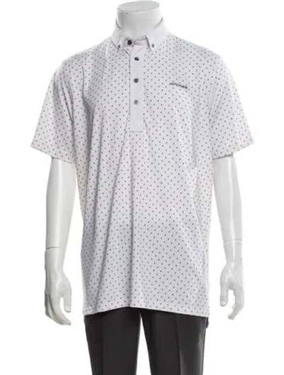 Pre-owned Greyson Polka Dot Print Short Sleeve In White