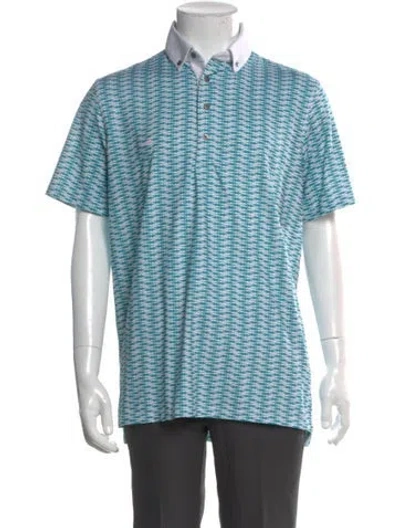 Pre-owned Greyson Printed Collar Polo Shirt In Blue