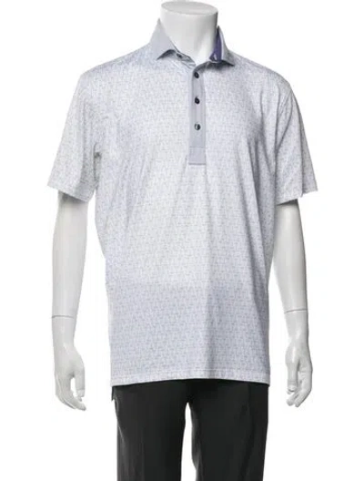 Pre-owned Greyson Printed Collar Polo Shirt In Blue