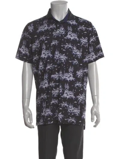 Pre-owned Greyson Printed Collar Polo Shirt In Gray