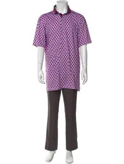Pre-owned Greyson Printed Collar Polo Shirt In Purple