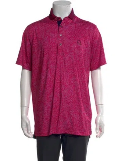 Pre-owned Greyson Printed Collar Polo Shirt In Red