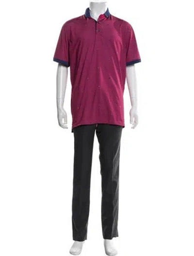 Pre-owned Greyson Printed Collar Polo Shirt In Red