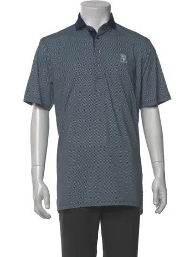 Pre-owned Greyson Printed Crew Neck Polo Shirt In Blue