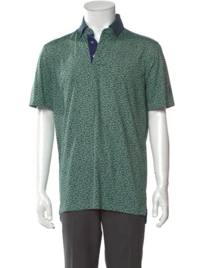 Pre-owned Greyson Printed Short Sleeve Shirt In Green