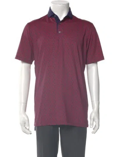 Pre-owned Greyson Printed Short Sleeve Shirt In Red