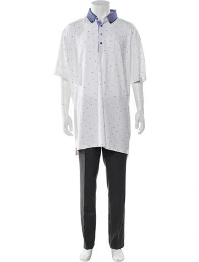 Pre-owned Greyson Printed Short Sleeve Shirt W/ Tags In White