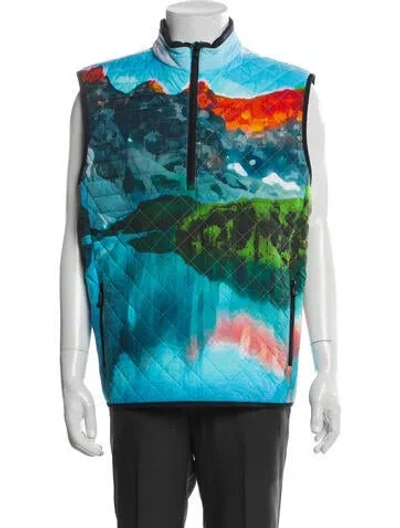 Pre-owned Greyson Printed Vest W/ Tags In Blue