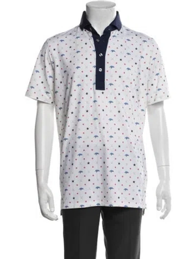 Pre-owned Greyson Printed V-neck Polo Shirt W/ Tags In Neutral