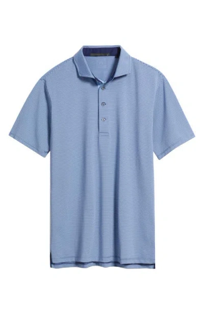 Greyson Saranac Stripe Performance Golf Polo In Blue