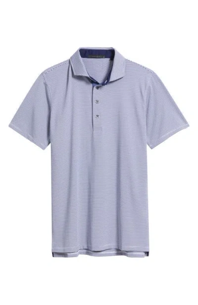 Greyson Saranac Stripe Performance Golf Polo In Blue