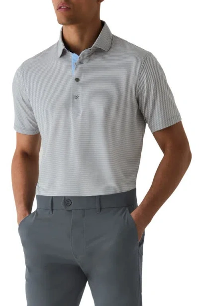 Greyson Saranac Stripe Performance Golf Polo In Gray