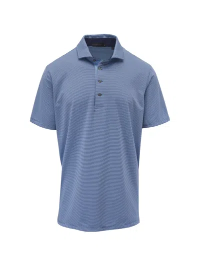 Greyson Saranac Striped Polo Shirt In Blue