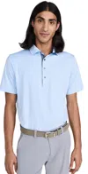 Greyson Saranac Striped Polo Wolf Blue In Wolf Blue