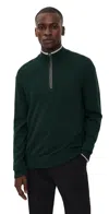 Greyson Sebonack Cashmere Blend Quarter Zip Jesper In Green