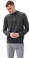 Greyson Sebonack Cashmere Blend Quarter Zip Sweater Dark Grey Heather