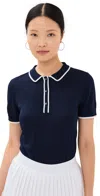 Greyson Short Sleeve Bardot Sweater Maltese Blue In Maltese Blue