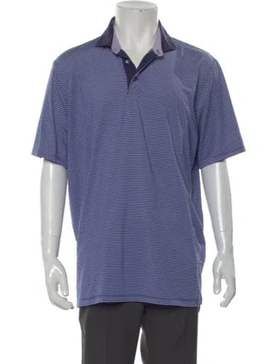 Pre-owned Greyson Striped Collar Polo Shirt In Blue